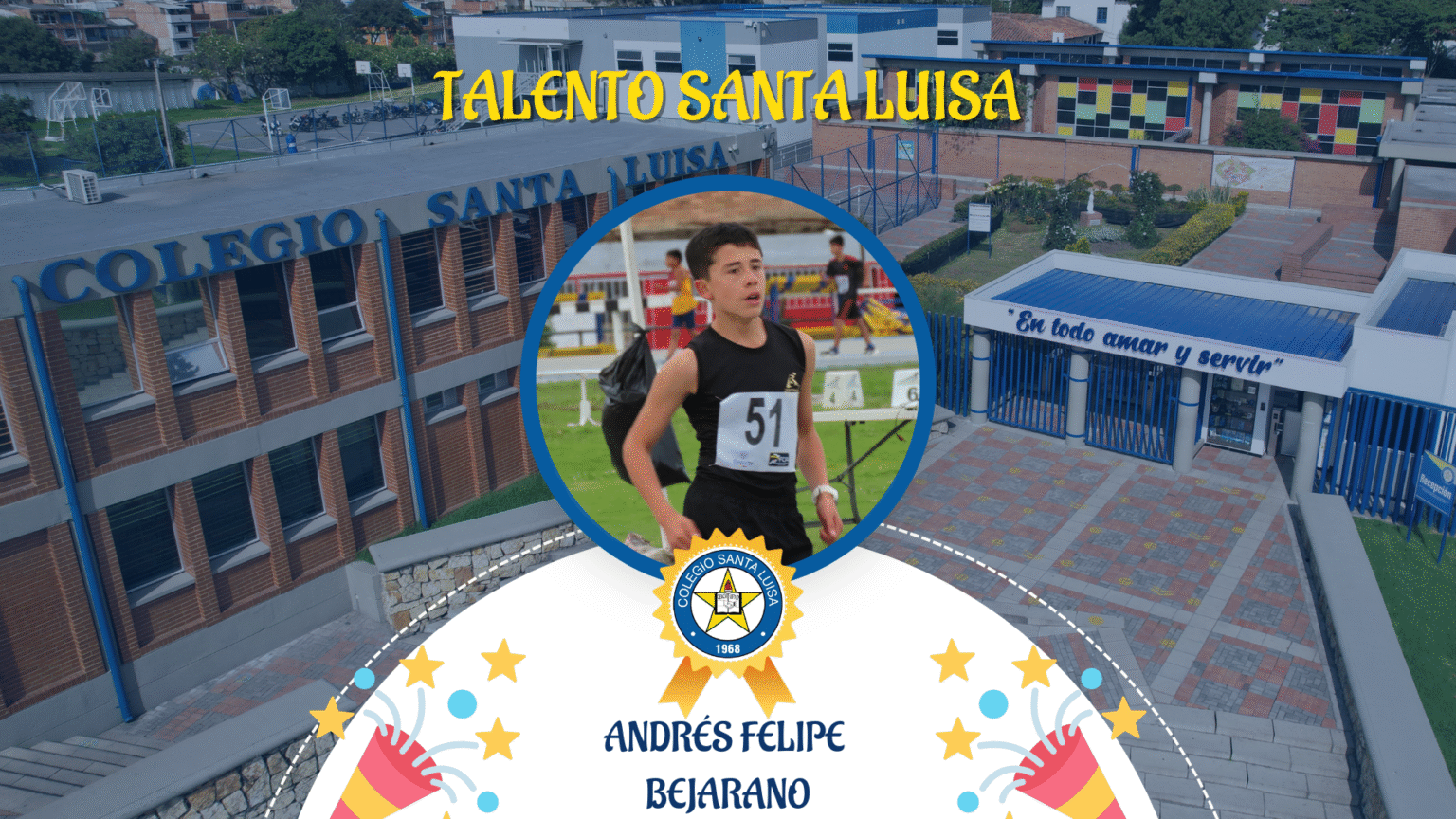 Estudiante Andrés Felipe Bejarano, Campeón Nacional en Atletismo